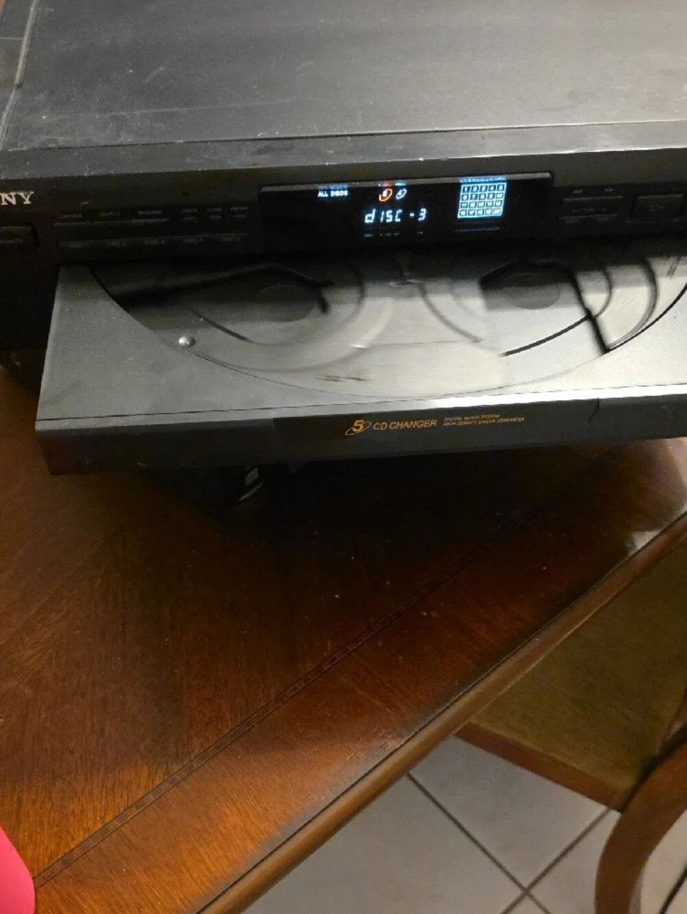 Sony Black 5-Disc CD Changer with Digital Display